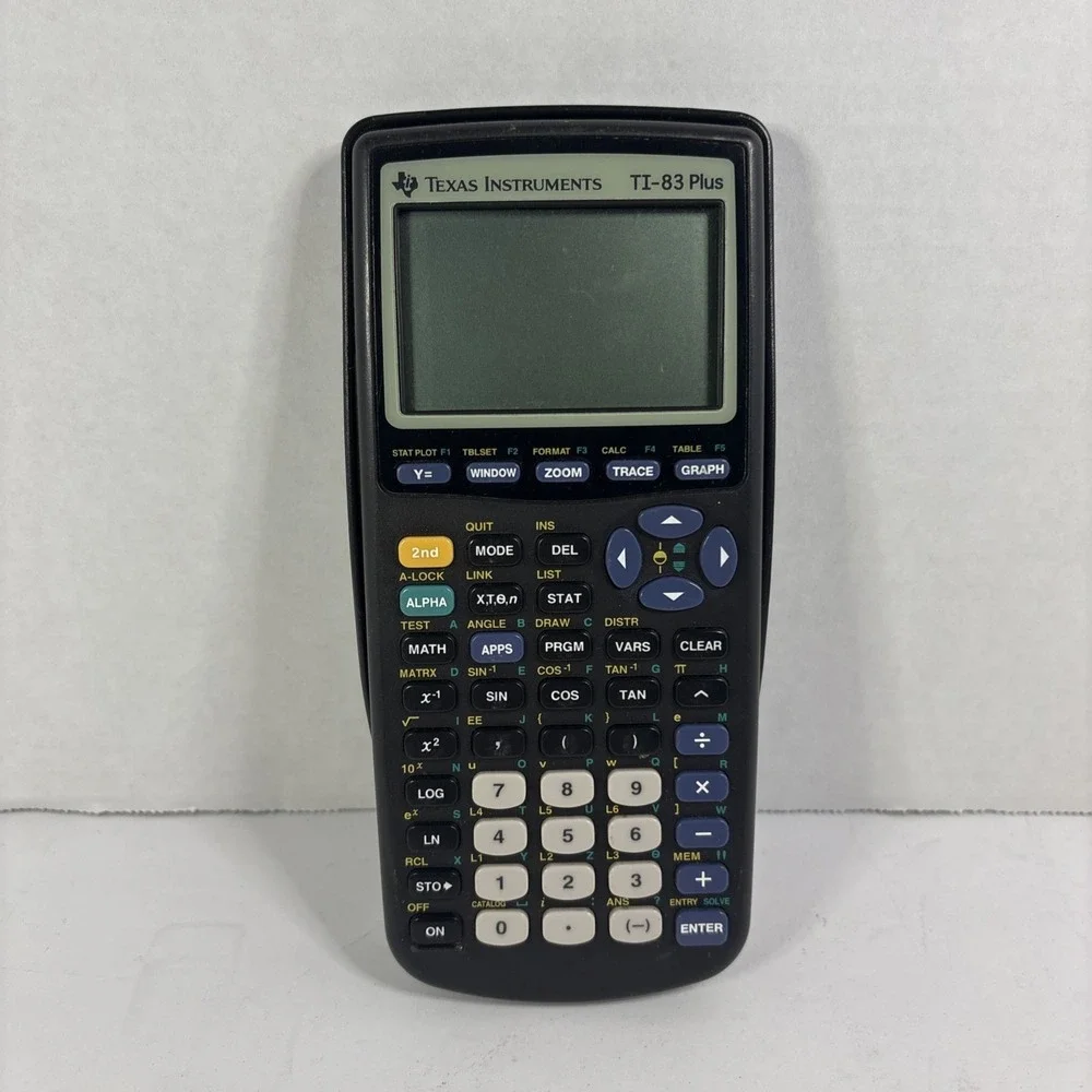 Texas Instruments TI-83 Plus Graphing Calculator Black w/ Cover For Parts Repair